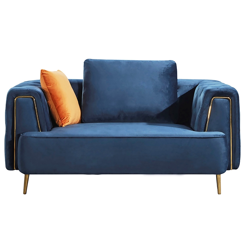 AE-D832 Royal Blue Color with Soft Velvet Fabric Loveseat