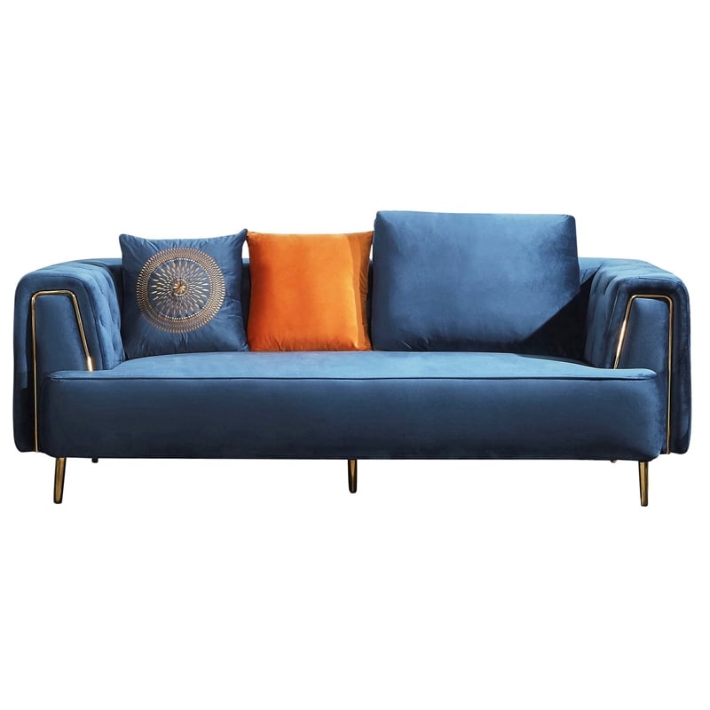 AE-D832 Royal Blue Color with Soft Velvet Fabric Sofa