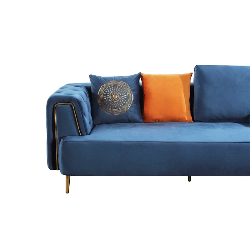 AE-D832 Royal Blue Color with Soft Velvet Fabric Sofa