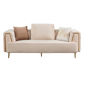 AE-D832 Cream Color with Soft Velvet Fabric Sofa
