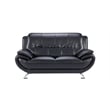 AE208 Black Color With Love Seat Faux and Bonded Leather