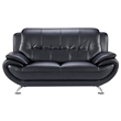 AE208 Black Color With Love Seat Faux and Bonded Leather