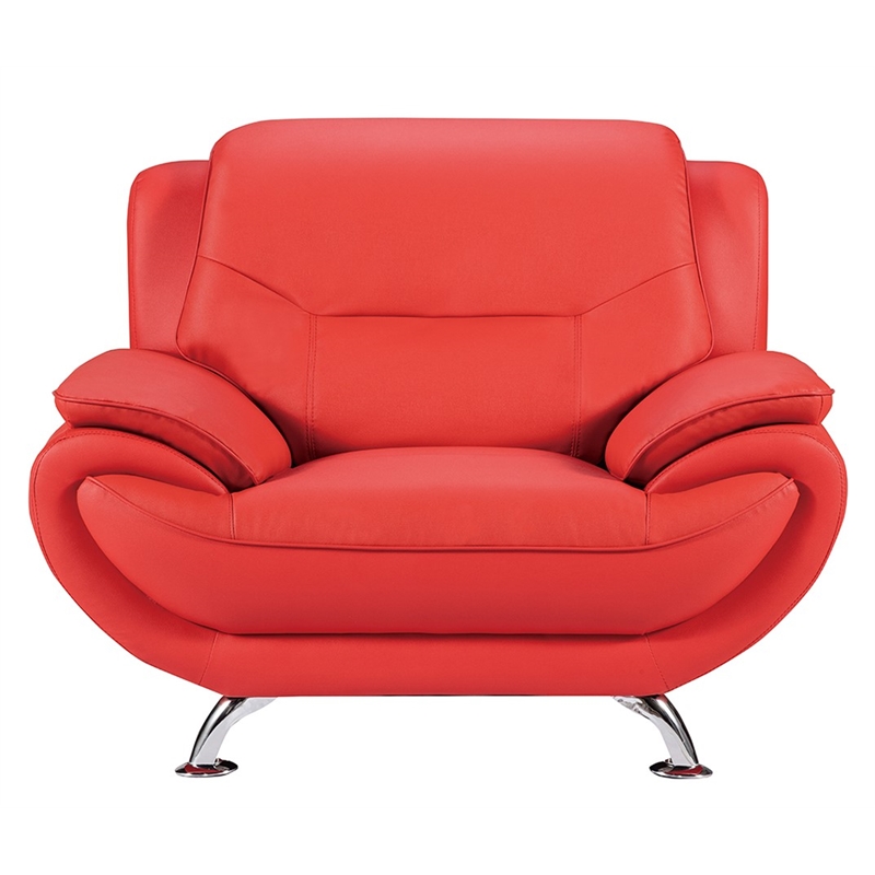AE208 Red Color Chair With Faux and Bonded Leather