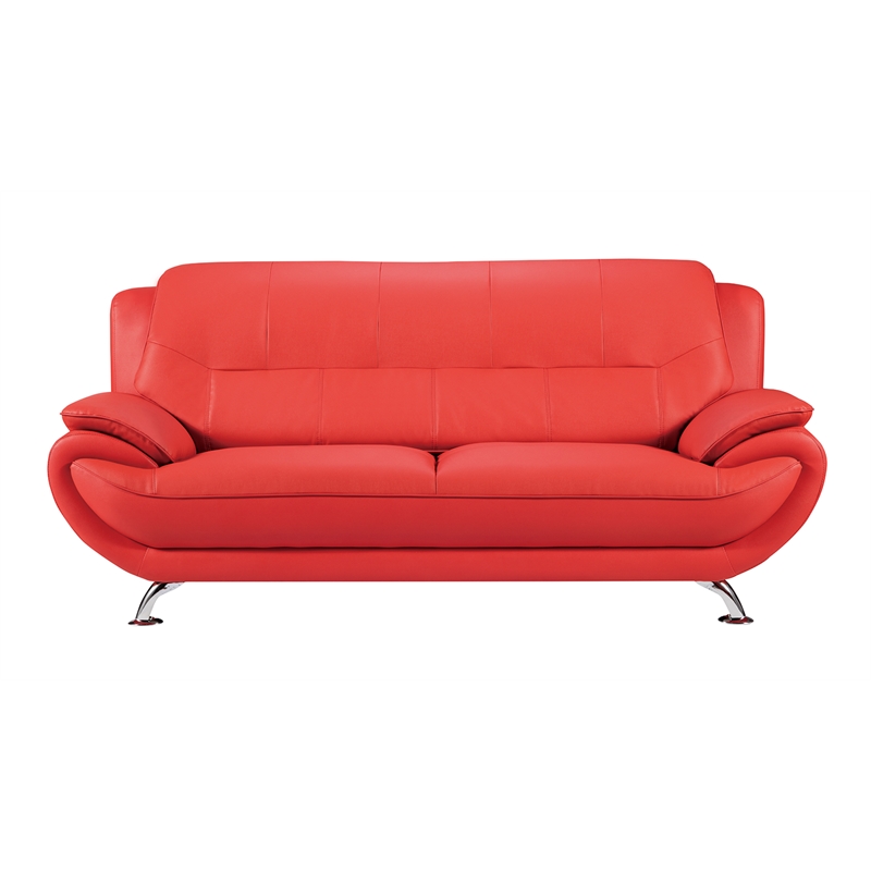 AE208 Red Color With Sofa Faux and Bonded Leather