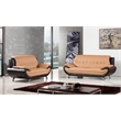 AE208 Yellow Brown Color With Love Seat Faux and Bonded Leather