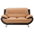 AE208 Yellow Brown Color With Love Seat Faux and Bonded Leather