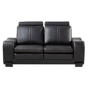 ae210 black color with faux leather loveseat