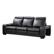 AE210 Black Color With Faux Leather Sofa and 1 Ottoman