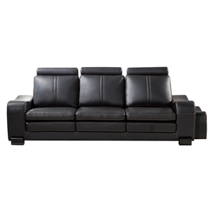 AE210 Black Color With Faux Leather Sofa and 1 Ottoman