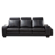 AE210 Black Color With Faux Leather Sofa and 1 Ottoman