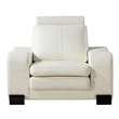 AE210 Ivory Color With Faux Leather Chair and 1 Ottoman
