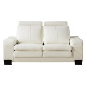 ae210 ivory color with faux leather loveseat and 1 ottoman