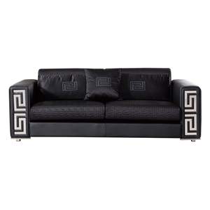 ae223 black color with faux leather and fabric sofa