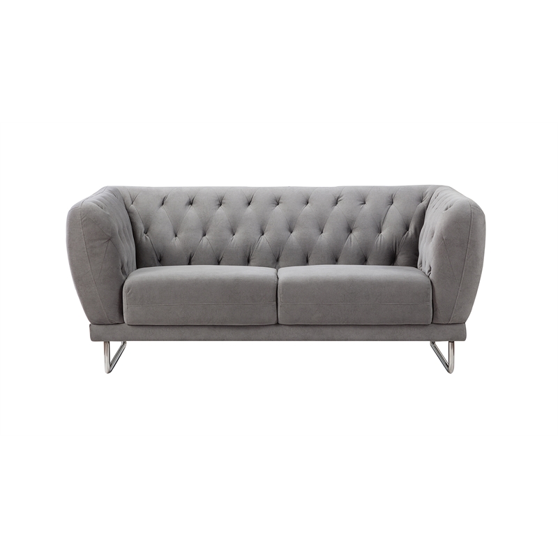 AE2368 Gray Color With Fabric Linen Loveseat