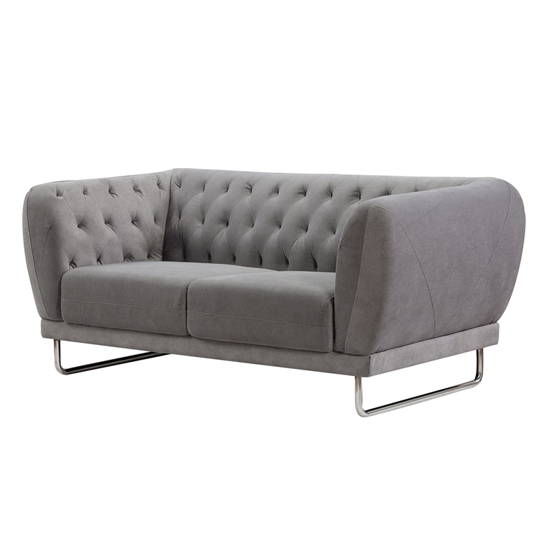 AE2368 Gray Color With Fabric Linen Loveseat