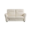 EK090 White Color With Italian Leather Loveseat