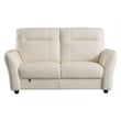 EK090 White Color With Italian Leather Loveseat