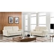EK090 White Color With Italian Leather Loveseat