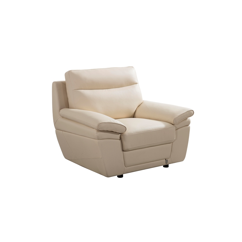 EK092 Cream Color With Italian Leather Chair