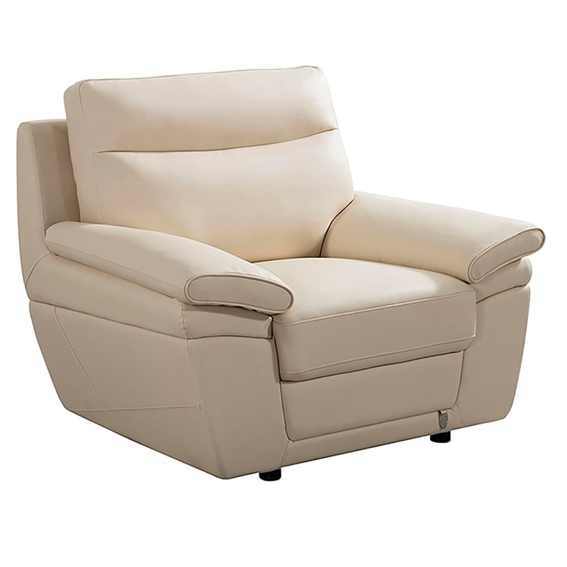 EK092 Cream Color With Italian Leather Chair