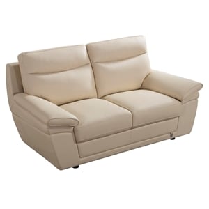 EK092 Cream Color With Italian Leather Loveseat