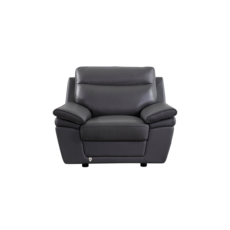 EK092 Gray Color With Italian Leather Chair