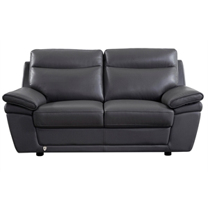 EK092 Gray Color With Italian Leather Loveseat