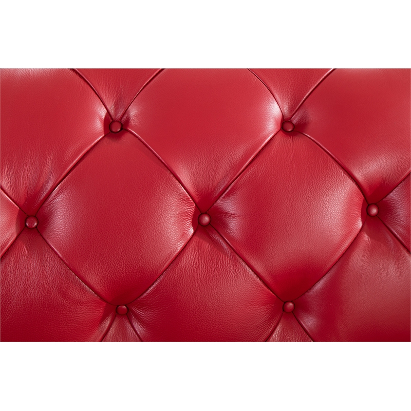EK093 Red Color With Italian Full Leather Sofa