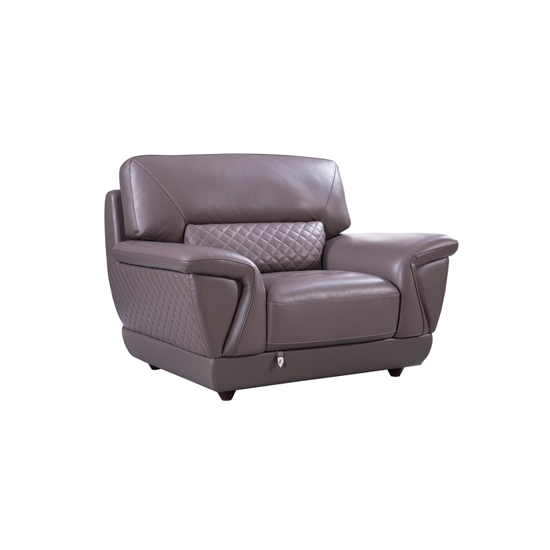 EK099 Dark Tan Color With Italian Leather Chair