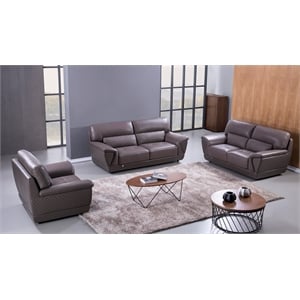 EK099 Dark Tan Color With Italian Leather Sofa