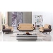 EK9600 Yellow and Brown Color With Genuine Leather Loveseat