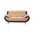 EK9600 Yellow and Brown Color With Genuine Leather Loveseat