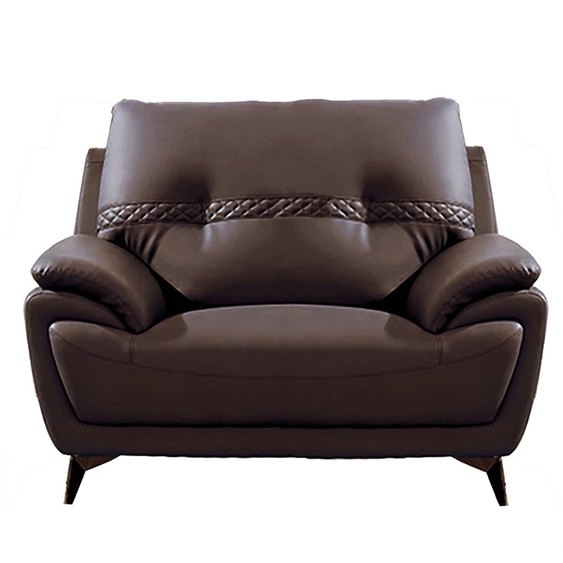 AE628 Dark Brown Color With Chair With Microfiber Leather
