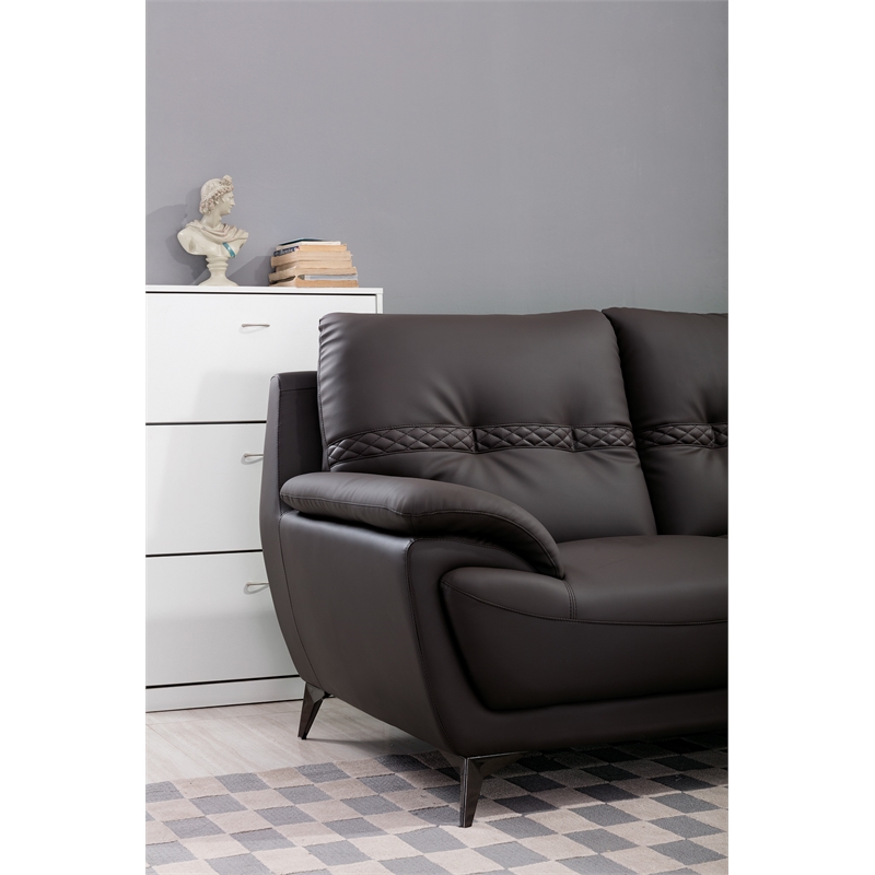 AE628 Dark Brown Color With Love Seat Microfiber Leather