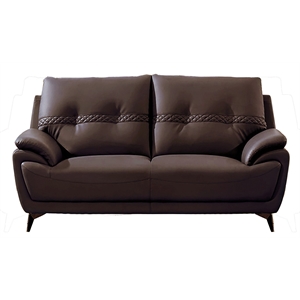 AE628 Dark Brown Color With Love Seat Microfiber Leather