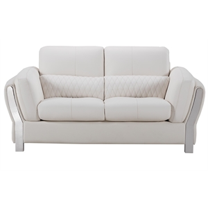 ae690 white color with microfiber leather loveseat