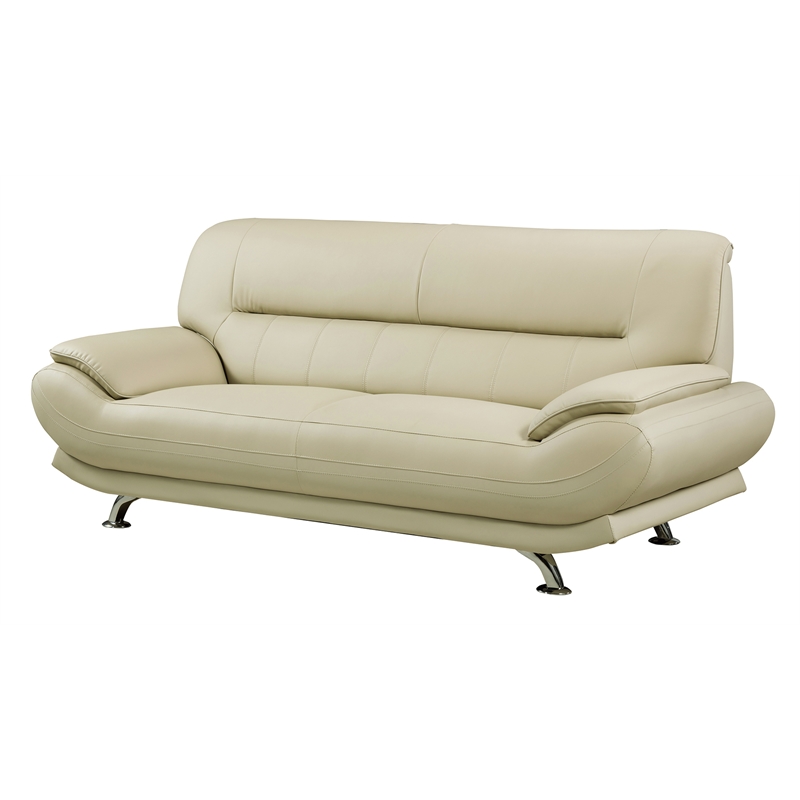 AE709 Cream (Khaki) Sofa with Faux Leather