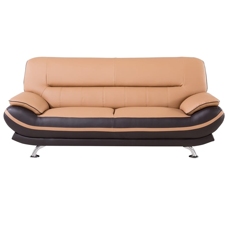 AE709 Light Brown and Dark Brown Color With Sofa with Faux Leather