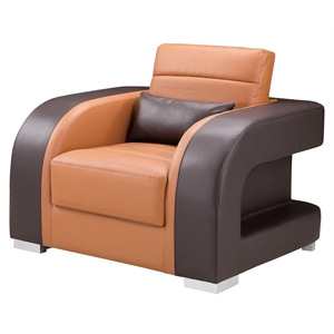 ae-d816 camel and dark brown color with faux leather chair