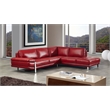 EK-L025 Red Color With Italian Leather Sectional - Right Facing Chaise