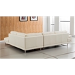 EK-L025 White Color With Italian Leather Sectional - Right Facing Chaise