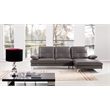 EK-L070 Gray Color With Italian Leather Sectional - Right Facing Chaise