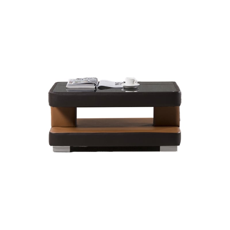 AE-D816 Camel and Dark Brown Color With Faux Leather Coffee Table