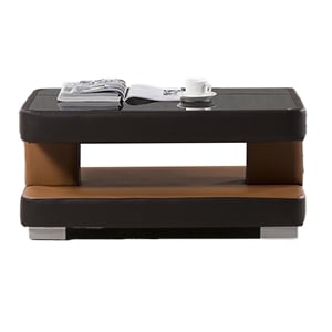AE-D816 Camel and Dark Brown Color With Faux Leather Coffee Table