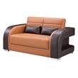 AE-D816 Camel and Dark Brown Color With Faux Leather Loveseat