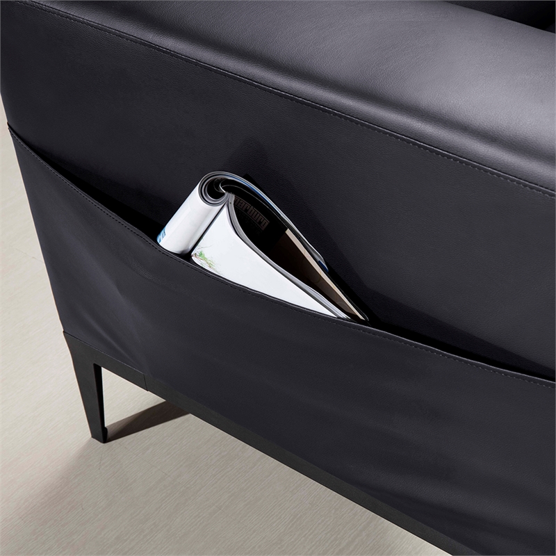 AE-D820 Black Color With Faux Leather Sofa