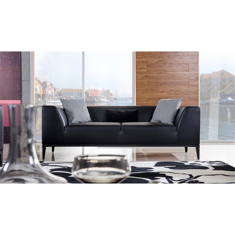 AE-D820 Black Color With Faux Leather Sofa