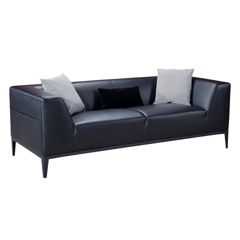 AE-D820 Black Color With Faux Leather Sofa