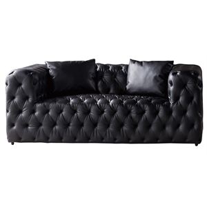AE-D821 Black Color With Faux Leather Loveseat