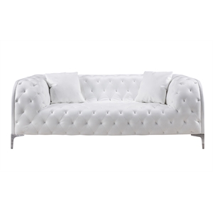 ae-d822 white color with faux leather loveseat